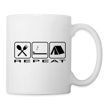eat sleep camping zelt - Tasse - Weiß - Rechts