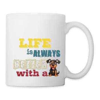 life is always better with a Rottweiler - Mug - white - Right