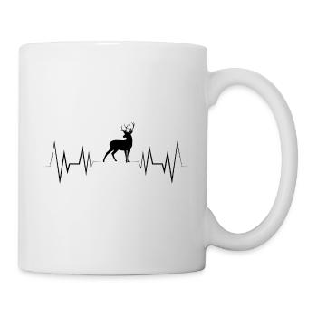Herzschlag Hirsch Silhouette - Tasse - Weiß - Rechts