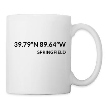 Coordonnées Springfield, Illinois, États-Unis - Mug blanc - blanc - Droite