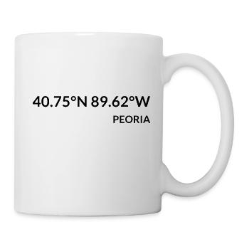 Coordonnées Peoria, Illinois, États-Unis - Mug blanc - blanc - Droite