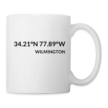 Wilmington North Carolina USA Koordinaten - Tasse - Weiß - Rechts