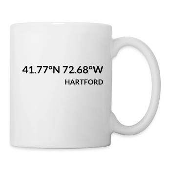 Hartford, Connecticut, USA Coordinates - Mug - white - Right