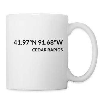 Cedar Rapids, Iowa, USA Coordinates - Mug - white - Right