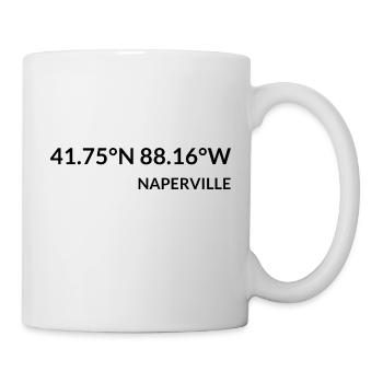 Coordonnées de Naperville, Illinois, États-Unis - Mug blanc - blanc - Droite