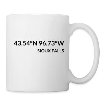 Sioux Falls, South Dakota, USA Coordinates - Mug - white - Right