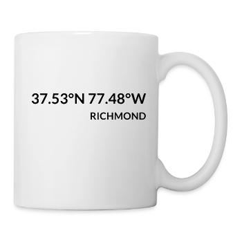Coordonnées Richmond, Virginie, États-Unis - Mug blanc - blanc - Droite