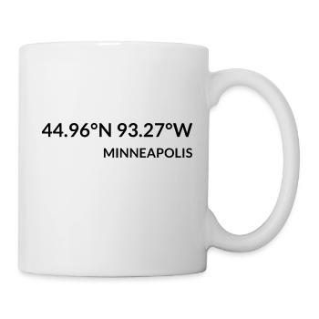Minneapolis Minnesota USA Koordinaten - Tasse - Weiß - Rechts