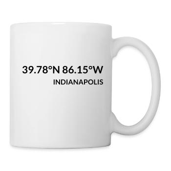 Indianapolis, Indiana, USA Coordinates - Mug - white - Right
