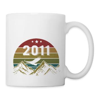 2011 Jahrgang Geburtstag 2011 Retro Geschenkidee - Tasse - Weiß - Rechts