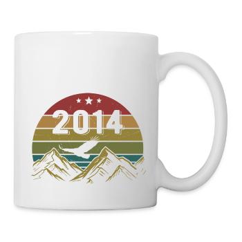 2014 Jahrgang Geburtstag 2014 Retro Geschenkidee - Tasse - Weiß - Rechts