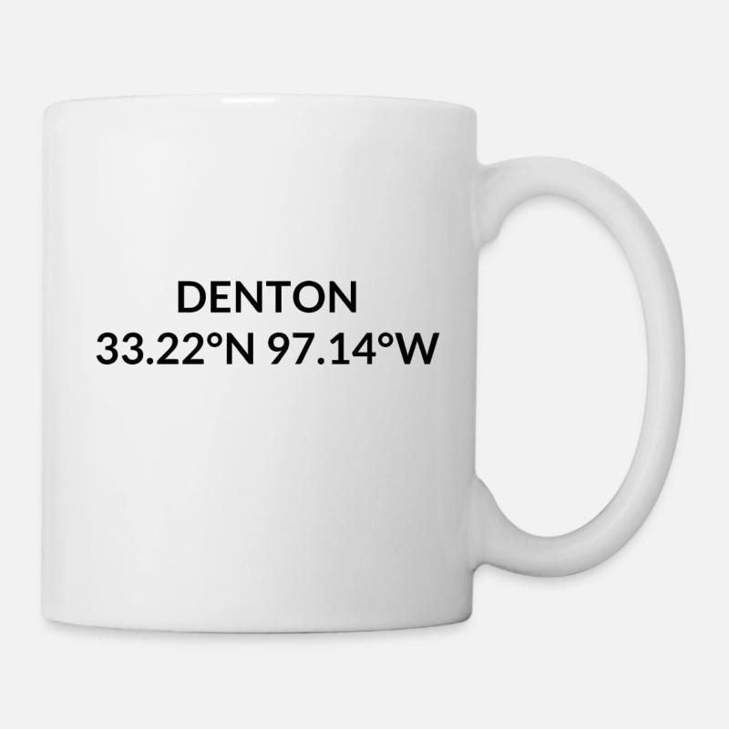 Coordonnées Denton, Texas, États-Unis - Mug blanc - blanc