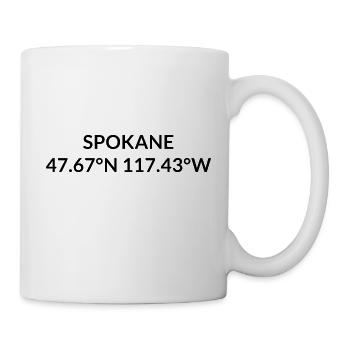 Spokane, Washington, United States Coordinates - Mug - white - Right