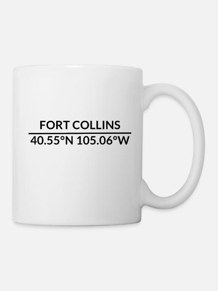 Fort Collins Colorado USA Koordinaten - Tasse - Weiß