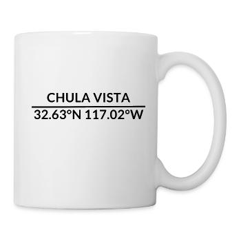 Chula Vista California USA Koordinaten - Tasse - Weiß - Rechts