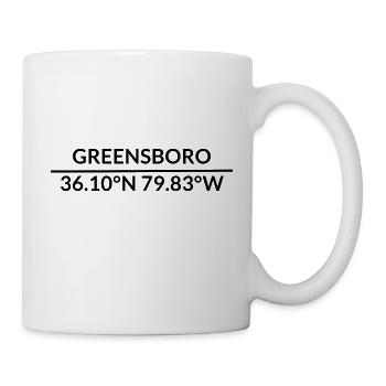 Coordonnées de Greensboro, Caroline du Nord, États-Unis - Mug blanc - blanc - Droite