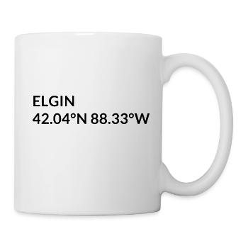 Elgin, Illinois, USA Coordinates - Mug - white - Right