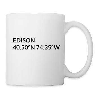 Edison New Jersey USA Koordinaten - Tasse - Weiß - Rechts