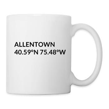 Allentown Pennsylvania USA Koordinaten - Tasse - Weiß - Rechts