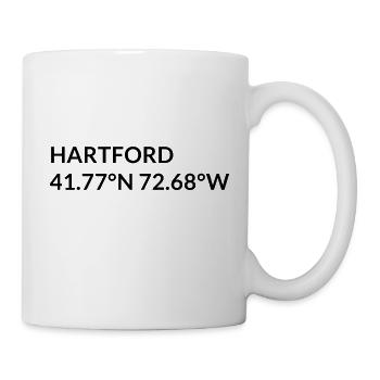 Hartford, Connecticut, USA Coordinates - Mug - white - Right