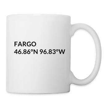 Fargo, North Dakota, USA Coordinates - Mug - white - Right