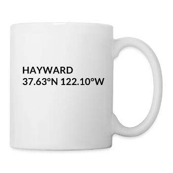Coordonnées Hayward, Californie, États-Unis - Mug blanc - blanc - Droite