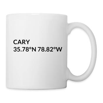Cary, North Carolina, United States Coordinates - Mug - white - Right