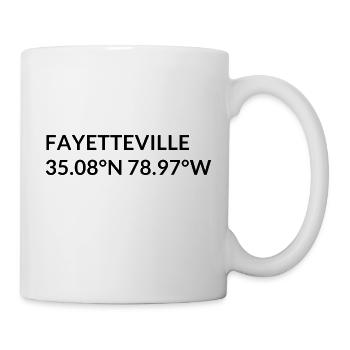 Fayetteville North Carolina USA Koordinaten - Tasse - Weiß - Rechts