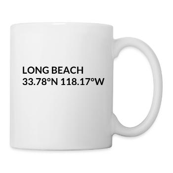 Long Beach California USA Koordinaten - Tasse - Weiß - Rechts