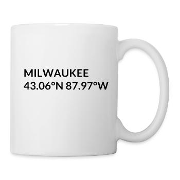 Milwaukee, Wisconsin, United States Coordinates - Mug - white - Right
