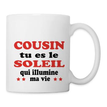 COUSINE, du bist die Sonne meines Lebens - Tasse - Weiß - Rechts