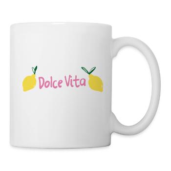 Dolce Vita - Italienische Wortspielerei - Tasse - Weiß - Rechts