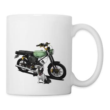 S51 (türkis) + Bulldogge // Illustration - Tasse - Weiß - Rechts