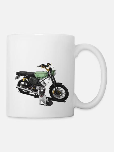 S51 (türkis) + Bulldogge // Illustration - Tasse - Weiß