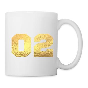 Number 2 Gold Glitter -2nd Anniversary - Mug - white - Right