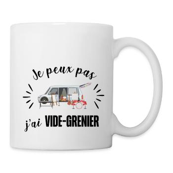 je peux pas j'ai vide-grenier - Mug blanc - blanc - Droite