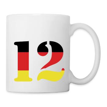 12 Numéro Jersey Allemagne - Mug blanc - blanc - Droite