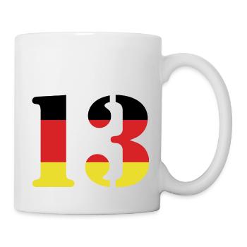 13 Numéro Jersey Allemagne - Mug blanc - blanc - Droite