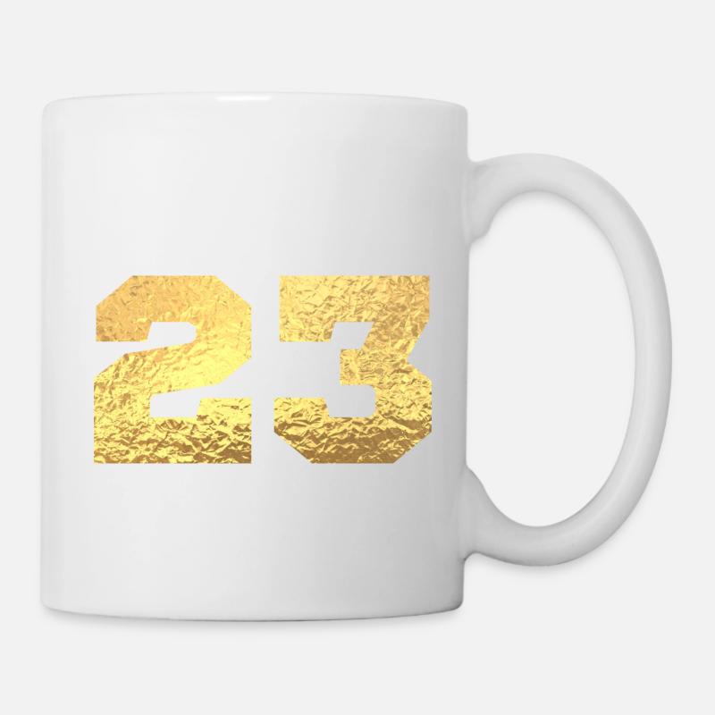Numéro 23 paillettes doré - 23e anniversaire - Mug blanc - blanc