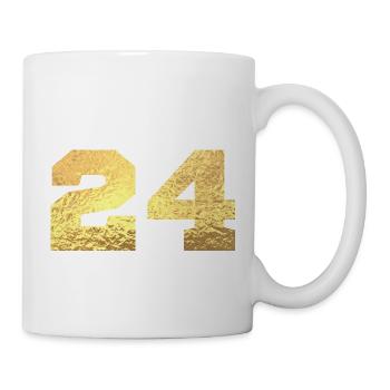 Numéro 24 paillettes doré - 24e anniversaire - Mug blanc - blanc - Droite