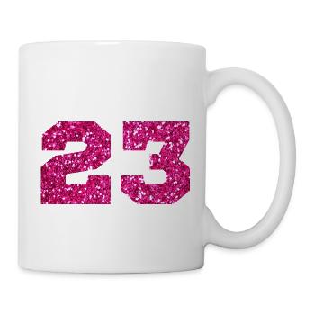 Number 23 Pink Glitter - 23rd Birthday - Mug - white - Right