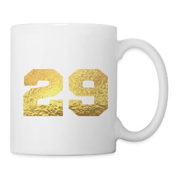 Nummer 29 Gold Glitter - 29. Jubiläum - Tasse - Weiß - Rechts
