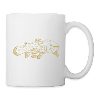 Illustrierte Designs mit Quastenflosser - Tasse - Weiß - Rechts