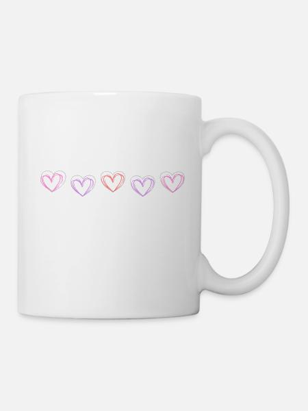 Herzlinie - Tasse - Weiß