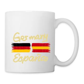 Deutschland Spanien Fahne vintage style - Tasse - Weiß - Rechts