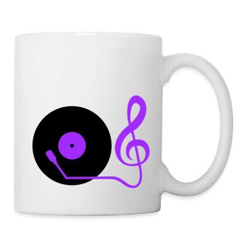 Music clef note mixer party vinyl - Mug - white - Right