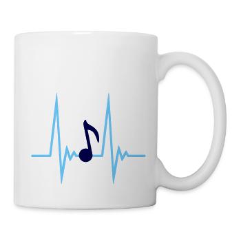 Music Music Note Pulse Frequency Note Heartbeat - Mug - white - Right