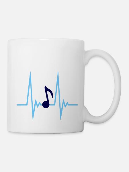Musik Musiknote Puls Frequenz Note Herzschlag - Tasse - Weiß