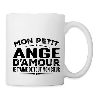 Cadeau ange d'amour je t'aime de tout mon cœur - Mug blanc - blanc - Droite