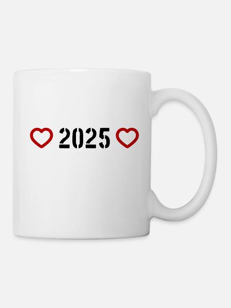 2025 Herz - Tasse - Weiß